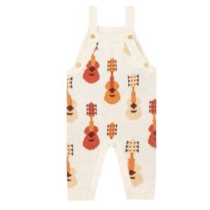 6-9m Monica and Andy Guitar Knit Baby Overalls Acoustic Ukelele Bass Instruments